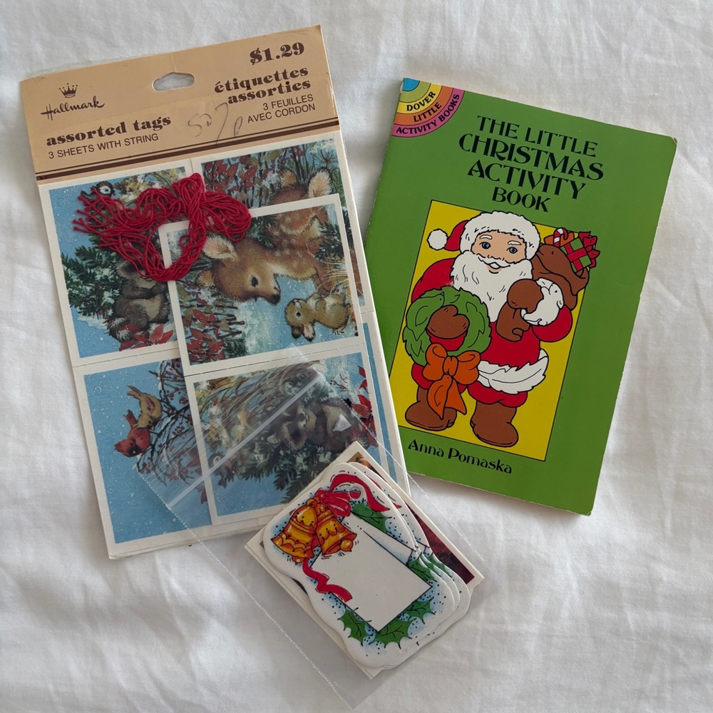 Vintage Christmas Tags & Activity Book